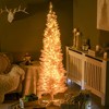 HOMCOM 6' Tall Pre-Lit Slim Noble Fir Artificial Christmas Tree with Realistic Branches, 200 Warm White LED Lights and 390 Tips - 2 of 4