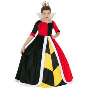 HalloweenCostumes.com Girl's Disney Deluxe Queen of Hearts Halloween Costume | Kids Disney Queen Costume - 1 of 4