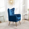 CAVINAS Velvet Accent Chair with Mid-Height Tufted Backrest and Gold Metal Legs,Upholstered Living Room Chairs,Reading Chairs for Living Room - 2 of 4