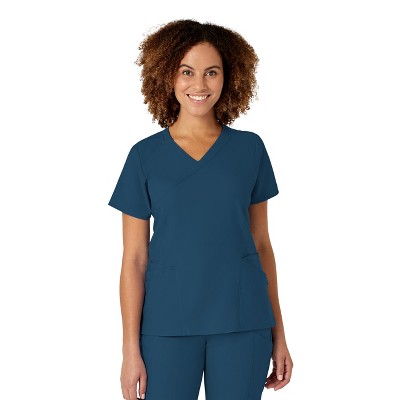 Wink W123 Women's Mock Wrap Scrub Top
