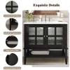 NicBex 36" Freestanding Vanity with Textured Glass Doors & Open Shelf, Modern Bathroom Vanity with Ceramic Sink, Waterproof Painted Finish - 4 of 4
