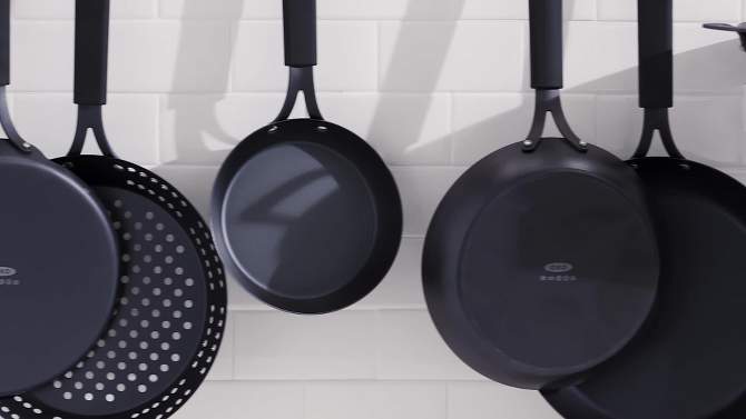 OXO 10&#34; Ceramic Steel Crepe Pan with Silicone Sleeve Black, 2 of 6, play video