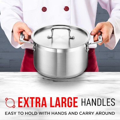 Bakken 5 Quart Brushed Stainless Steel Stockpot with Lid