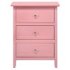 HomeStock Pink Nightstand 25x19x15 Compact Bedside Table with Cheerful Finish, Spacious Top and Playful Accent for Bedroom Decor - 4 of 4