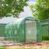 Outsunny 14.6'x6.5'x6.6' Hoop House Greenhouse with 2 Support Rods, Zippered Roll-up Mesh Door, Walk-in Tunnel Greenhouse with PE Cover - 2 of 4