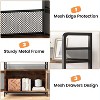 4-Tier Bookshelf with Doors, Bookcase with Open Storage Shelves, 71 Inch Tall Metal and Wood Storage Cabinet for Living Room, Home Office, Brown - 4 of 4