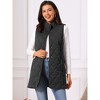 INSPIRE CHIC Women's Winter Stand Collar Sleeveless Lightweight Gilet Quilted Long Puffer Vest - 4 of 4