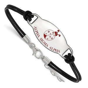 Black Bow Jewelry Sterling Silver Alpha Sigma Alpha Greek Life Strand Bracelet 7 Inch - 1 of 2