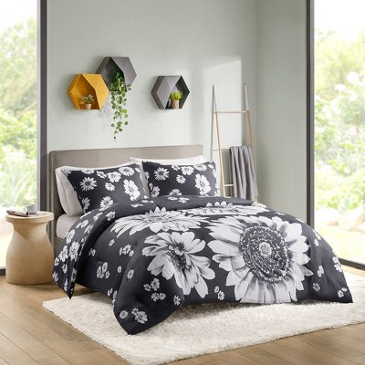 Stylish Large Scale Floral Design Comforter Set,All Season Home Textile Cozy Bedding Set fits Modern Bedroom Decor,Matching Shams