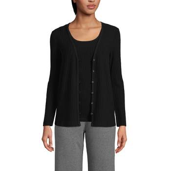 Lands' End Women's Wide Rib Cardigan and Tank Set