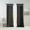 Twist Tab Lined Window Curtain Panel Black 50x108in - 3 of 4