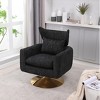KTMBDW Mid-Century Swivel Accent Chair, Upholstered Fabric Armchair for Living Room, Bedroom - 3 of 4