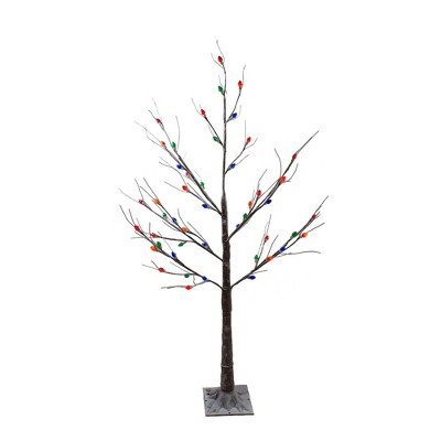 Northlight 4' Pre-Lit LED Brown Artificial Christmas Tree- Multi-Colored lights