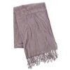 CTM Women's Solid Color Crinkle Tassel Scarf - 2 of 4