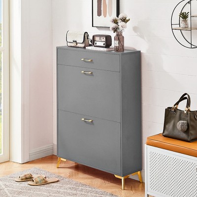 Shoe storage rack independent 8-pair storage rack with 2 flip doors, suitable for entrance hallway bedroom 32 x 10 x 43 inches
