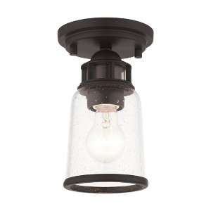 Livex Lighting Lawrenceville 1 - Light Flush Mount in  Bronze - 1 of 1