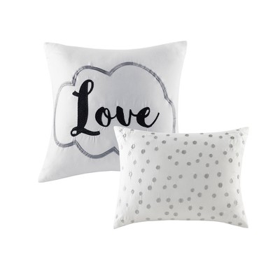 Twin Grey and Silver Microfiber 5-Piece Comforter Set