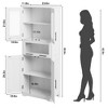 67-inch high storage cabinet, adjustable five-layer storage space, anti-dumping, suitable for bathroom, bedroom, kitchen, living room - 2 of 4