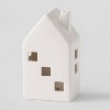 6" Battery Operated Lit Decorative Ceramic House with Three Windows White - Wondershop™ - image 2 of 2