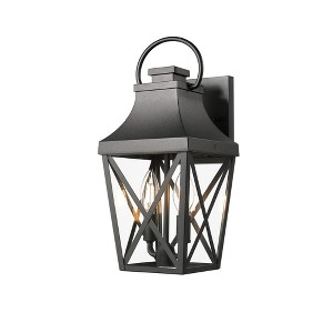 SEVOBAL Outdoor Wall Lights Matte Waterproof Exterior Sconce with Clear Glass for Garage Patio Front Door , Brown , 11"*9.44"*19.1" - 1 of 4