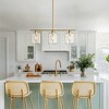 DORESshop Modern 3/4 Light Gold Kitchen Island Pendant Light , Retro Industrial Linear  Ceiling Lights with Clear Glass Shade for Kitchen - 4 of 4