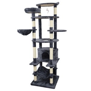Racxily 78 in Cat Tree Tower with Large Condo Sisal Scratching Post Big Hammock and Top Platform - 1 of 4