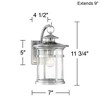 Franklin Iron Works Callaway Modern Industrial Outdoor Wall Light Fixture Chrome 11 3/4" Clear Seedy Glass for Post Exterior Barn Deck House Porch - 4 of 4