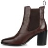 Journee Signature Womens Genuine Leather Rowann Square Toe Stacked Chelsea Booties - 2 of 4