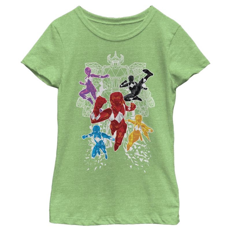 Girl's Power Rangers Geometric Megazord Team T-Shirt, 1 of 4