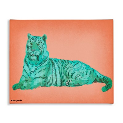 Stupell Industries Cyan Pink Tiger Canvas Art, 20" x 16"