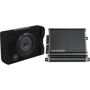 Kicker 48CVTDF102 CVTDF 10" Sub Down Firing enclosure w/ 400 Watt Amp Bundle - 1 of 4