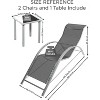 WhizMaz Outdoor Chaise Lounge Set of 3 - Pool & Beach Recliner Chairs with Side Table for Deck, Balcony, Lawn, Patio - 3 of 4