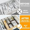 Set of 4 Bamboo Expandable Drawer Dividers with Labels,with 9 Inserts (17-22 in,Black) - 2 of 4