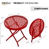 VINGLI Patio Folding Side Table, Small Outdoor Table with Everlasting Floral Pattern and Sturdy X-Shaped Metal Frame Ideal,Red, 1 Pack - 3 of 4