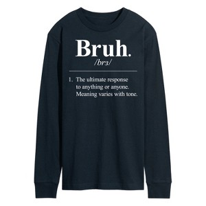Men's - Instant Message - Bruh Definition Long Sleeve Graphic T-Shirt - 1 of 4