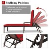 2 Pieces Patio Rattan Reclining Chaise Lounge Chair with Cushion and Armrest - 3 of 4