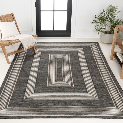 JONATHAN Y Argo Classic Nautical Mitre Stripe Reversible Machine-Washable Indoor/Outdoor Area Rug