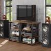 Acekool 4-Tier AV Media Stand with Power Outlet, Adjustable Shelves Corner Media Console for TV, Game Console, Stereo & DVD Players - 4 of 4