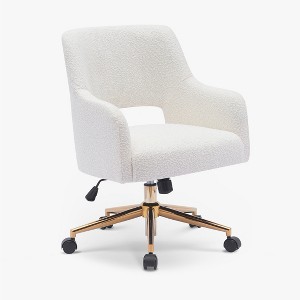 WestinTrends Genevieve Mid-Century Modern Swivel Office Chair With Wheels - 1 of 4