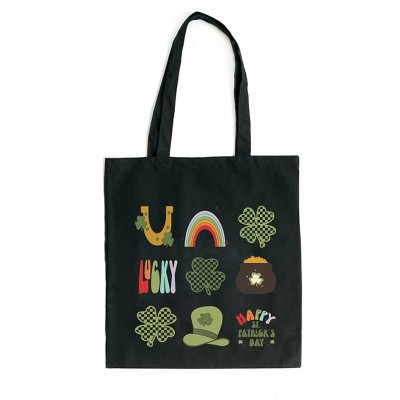 City Creek Prints St. Patty Icons Chart Canvas Tote Bag - 15x16 - Black