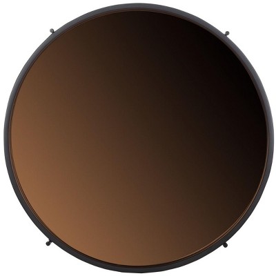 Ruby Black and Rose Gold Round Tray Accent Table