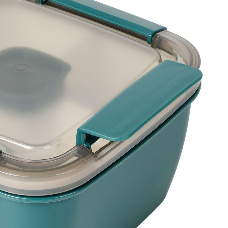 Spice by Tia Mowry Spicy Thyme 6.85in Lunch Box Container with Spork in Dark Teal, 5 of 8