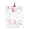 Hudson Baby Infant Girl Cotton Animal Face Hooded Towel, Rose Unicorn, One Size - 2 of 2