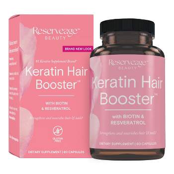 Reserveage Beauty, Keratin Hair Booster with Biotin & Resveratrol, Hair and Nail Growth Supplement for Men and Women
