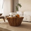 Vynxaria Octagonal Natural Rubber Wood Coffee Table - Stylish & Versatile Design - 2 of 4