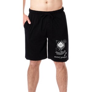 Harry Potter Mens' The Marauder's Map Mischief Managed Sleep Pajama Shorts Black - 1 of 3