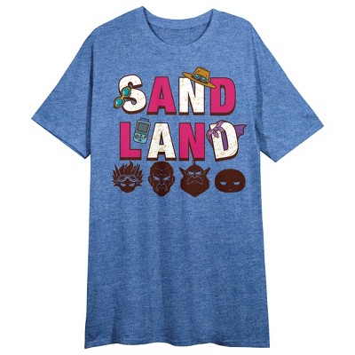 Sand Land Women's Heather Blue Short Sleeve Sleep Pajama Shirt