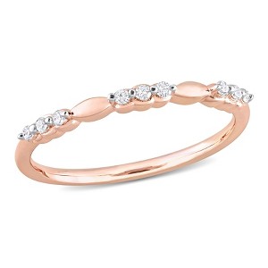EVERLY JEWELRY | Rose Plated Sterling Silver 1/10 CT TW Diamond Fashion Ring - 1 of 4