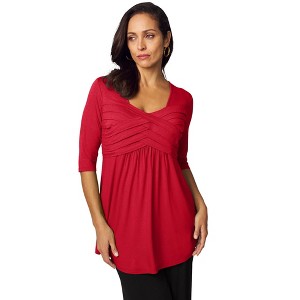 Jessica London Stretch Knit Pleated Tunic - 1 of 4