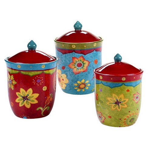 Valencia Colorful Ceramic Kitchen Canister Set